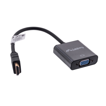 Adapter Lanberg AD-0017-BK (HDMI M - D-Sub (VGA) F; 0,20m; kolor czarny)