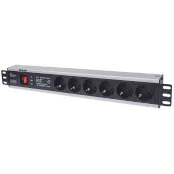 Intellinet 713962 rozdzielacz zasilania PDU 6 x gniazdo sieciowe 1.5U Czarny