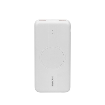RIVACASE POWERBANK 10.000 MAH USB-C 20W + QI 10W, 1X WE/WY USB-C 20W, 2X USB-A QC18W, WEJŚCIE MICRO-USB,INDUKCJA QI 10W,BIAŁY