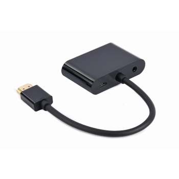 GEMBIRD ADAPTER HDMI MĘSKI DO HDMI ŻEŃSKI + VGA ŻEŃSKI Z AUDIO + PORT ZASILANIA