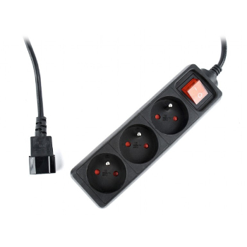 Listwa zasilająca ENERGENIE EG-PSU3F-01 (3 x Typ E; 10 A; 0,6m; kolor czarny)