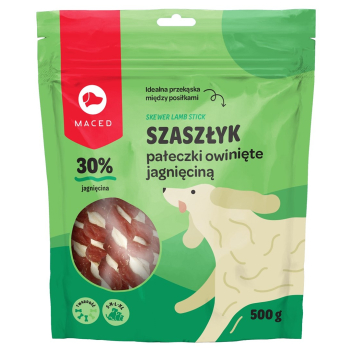 MACED Szaszłyk Pałeczki owinięte jagnięciną - przysmak dla psa - 500g