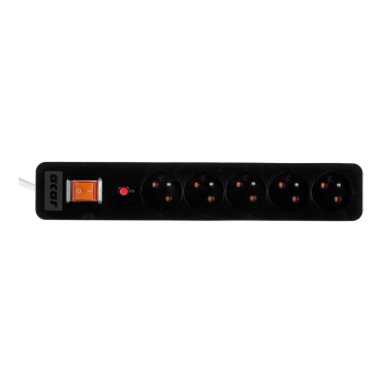 Listwa przeciwprzepięciowa HSK DATA ALP-ACARX5-----01N (5 x UTE; 10 A; 1,5m; kolor czarny)