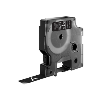 DYMO D1 - Standard Etykiety - Biały na czarnym - 12mm x 7m