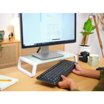 Podstawka pod monitor TRUST MONTA GLASS MONITOR STAND WHT (25351)