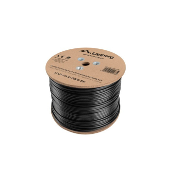 Kabel sieciowy zewnętrzne Lanberg LCU5-21CU-0305-BK (UTP; 305m; kat. 5e; kolor czarny)