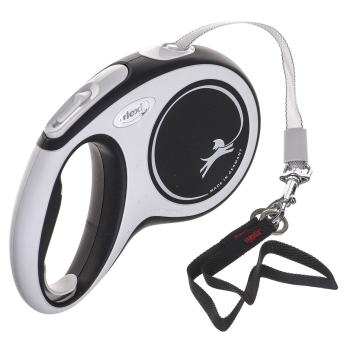 Smycz flexi automatyczna New Comfort M taśma 5 m - dla psa do 25 kg, kolor czarny