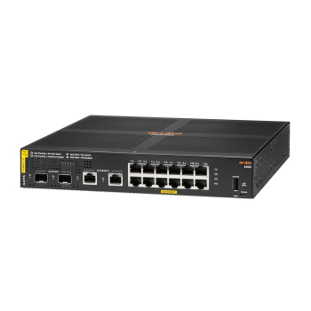 Aruba 6100 12G Class4 PoE 2G/2SFP+ 139W Zarządzany L3 Gigabit Ethernet (10/100/1000) Obsługa PoE 1U Czarny