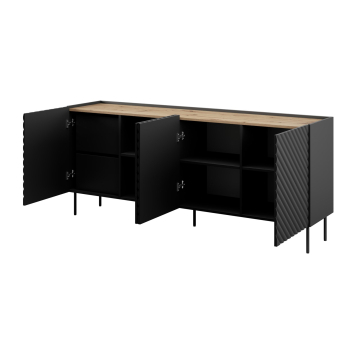Komoda 4D2SZ ONDA 200x45x85 czarny