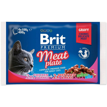 BRIT Premium Cat Meat Plate - mokra karma dla kota - 4x100 g