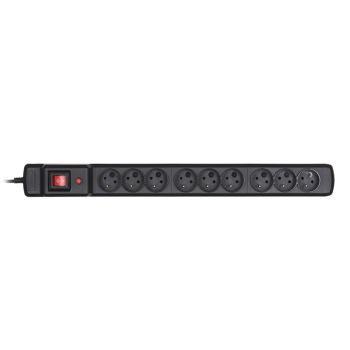 Listwa przeciwprzepięciowa Activejet COMBO 9gn/5m/cz (10A; 2300W) 5m; kolor czarny