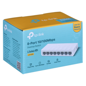 Switch TP-LINK TL-LS1008 Ilosc 8 portów RJ45 10/100 Mb/s (automatyczna negocjacja szybkości połączeń, automatyczne krosowanie Auto MDI/MDIX)