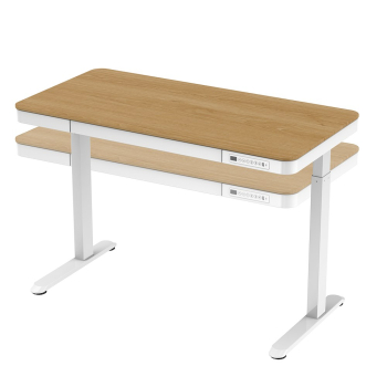 Biurko ACTIVEJET z elektryczną regulacją wysokości 140x70 ET119W-C biały/dąb