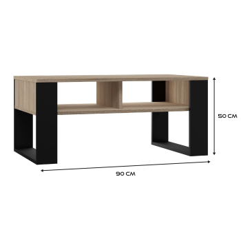 Stolik ława MODERN 2P 90x58xH50 sonoma/czarny