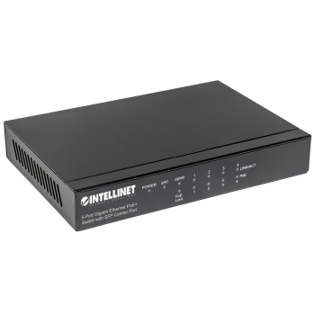 Intellinet 561174 łącza sieciowe Gigabit Ethernet (10/100/1000) Obsługa PoE Czarny