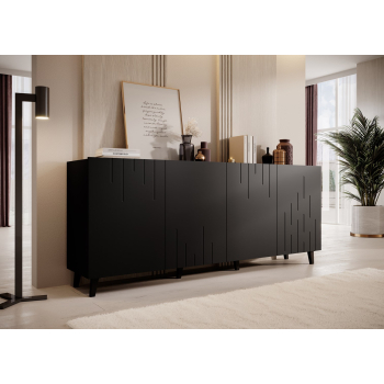 Komoda BARI 200x42x82 czarny mat