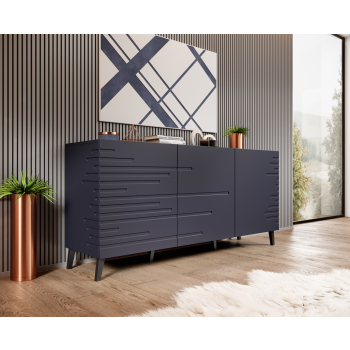 Komoda NOVA 155x40x72 granat mat