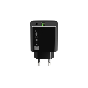 NATEC ŁADOWARKA SIECIOWA RIBERA USB-A + USB-C 20W POWER DELIVERY CZARNA NUC-2062