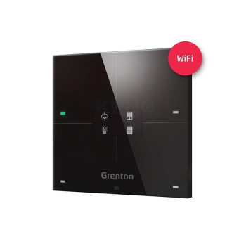 Grenton Smart panel/ 4 pola dotykowe/ wyświetlacz OLED/ Wi-Fi/ czarny szklany front