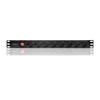 Listwa zasilająca Qoltec do szafy RACK 1U 8 gniazd Schuko (2m) czarna