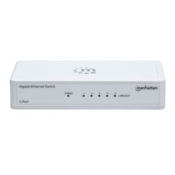 Manhattan 560696 łącza sieciowe Nie zarządzany L2 Gigabit Ethernet (10/100/1000) Biały