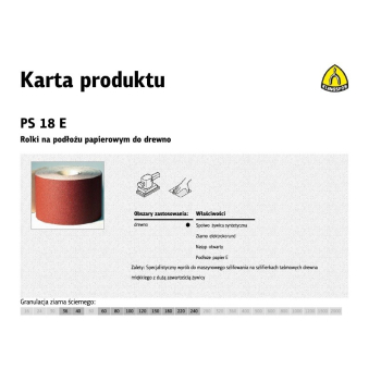 KLINGSPOR ROLKA NA PODŁOŻU PAPIEROWYM PS18E 150mm gr.120  (50mb)