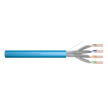Kabel instalacyjny DIGITUS kat.6A, U/FTP, B2ca, AWG 23/1, LSOH, 500m, niebieski, szpula