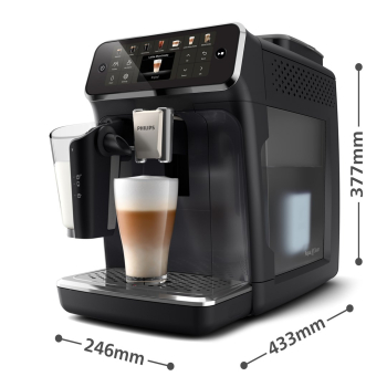 Ekspres do kawy Philips EP4441/50, ciśnienie 15 bar, wbudowany spieniacz mleka, automatyczny, 1500 W, czarny