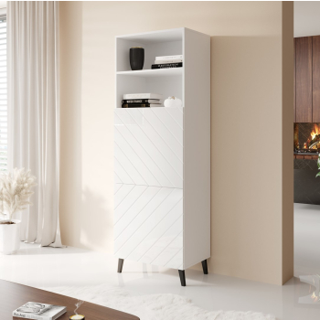 Witryna ABETO 60x40xH176,5 biały/biały połysk