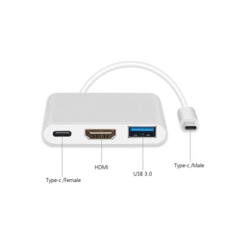 MACLEAN ADAPTER USB 3.1 C-HDMI 4K + USB 3.0 + USB C MCTV-840