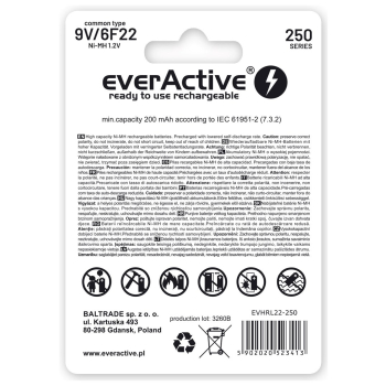 Zestaw akumulatorków everActive EVHRL22-250 (250 mAh ; Ni-MH)