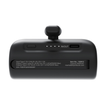 Manhattan 102612 bank mocy Litowo-jonowa (Li-Ion) 5000 mAh Czarny