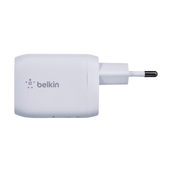 Ładowarka Belkin BoostCharge Pro Dual USB-C PD 3.0 PPS GaN Wall Charger 65W + USB-C to USB-C Cable 2m White