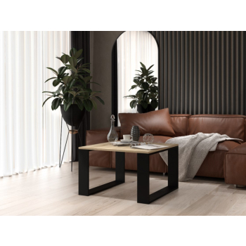Stolik MODERN MINI 67x67xH40 sonoma/czarny