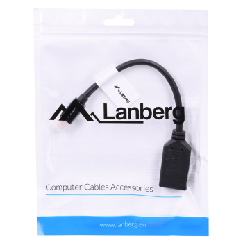 Adapter Lanberg AD-0003-BK (Mini DisplayPort M - DisplayPort F; 0,10m; kolor czarny)
