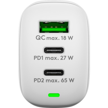 Goobay 65408 ładowarka do urządzeń przenośnych Słuchawki, Laptop, Smartfon, Tablet Biały Prąd przemienny Szybkie ładowanie Wewnętrzna