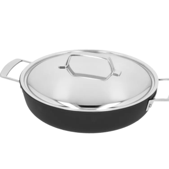 Głęboka patelnia tytanowa z 2 uchwytami i pokrywką DEMEYERE Alu Pro 5 40851-176-0 - 28 cm