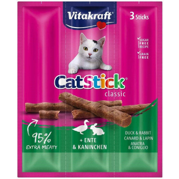 VITAKRAFT Cat Stick Mini - przysmak dla kota smak: kaczka i królik 3szt./18g