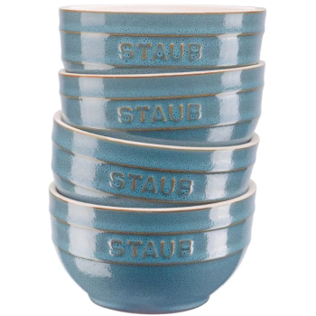 Zestaw 4 misek okrągłych STAUB 40508-147-0 - antyczny turkusowy 14 cm