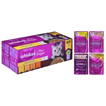 WHISKAS Pure Delight Drobiowe Frykasy w galaretce - mokra karma dla kota - 40 x 85g