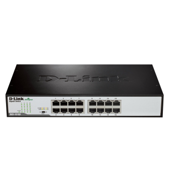 D-Link DGS-1016D/E łącza sieciowe Nie zarządzany Czarny, Metaliczny