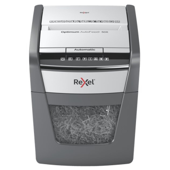 Rexel Niszczarka Optimum AutoFeed+ 50X, (P-4), 50 kartek, 20 l kosz