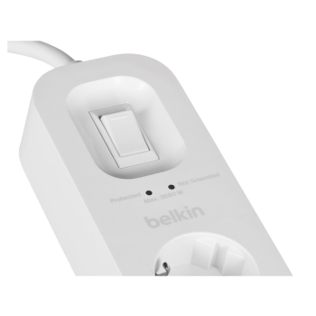 Listwa zasilająca Belkin Power Surge 4-PORT + 1xUSB-A +1xUSB-C 2.4A PD 525J 2m White Schuko
