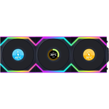 Lian Li UNI FAN SL Wireless LCD 120 Obudowa komputera Wentylator 12 cm Czarny 3 szt.