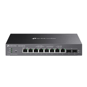 TP-Link Omada SG2210XMP-M2 łącza sieciowe Zarządzany L2/L2+ 2.5G Ethernet (100/1000/2500) Obsługa PoE Montaż na biurku/ścianie Czarny