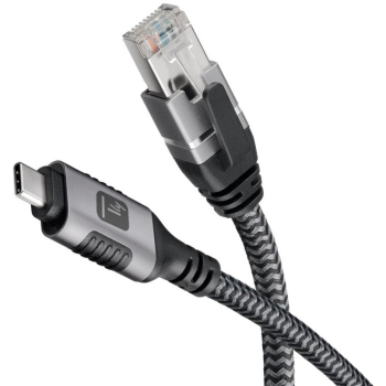 Techly ICOC U3C-RJ45-030 kabel sieciowy Srebrny, Czarny 3 m Cat6 F/UTP (FTP)