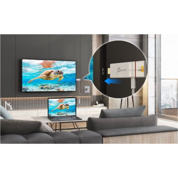 Adapter do bezprzewodowego przesyłania obrazu i dźwięku j5create Screencast 4K HDMI Wireless Display Adapter, Miracast/AirPlay/Chromecast, Admin Gatew