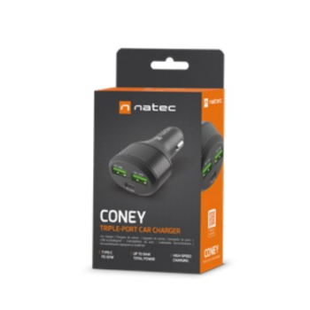 NATEC ŁADOWARKA SAMOCHODOWA CONEY 2X USB 1X USB-C PD 3.0 84W QC3.0 NUC-1981