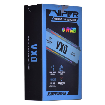PATRIOT VXD obudowa SSD USB3.2 M.2 NVMe 1.3 do 2TB Aluminium RGB