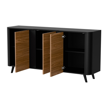 Komoda VOLARE 151x39x75 czarny/orzech